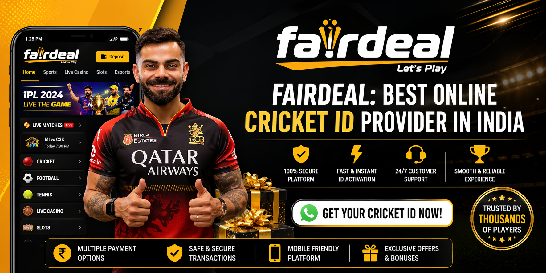 Fairdeal best online cricket ID provider in India with secure platform, fast activation, and IPL betting interface