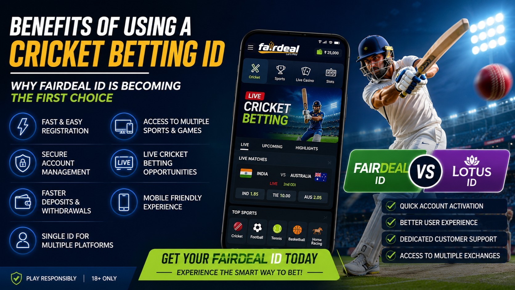 Fairdeal ID: Benefits of Using a Cricket Betting ID